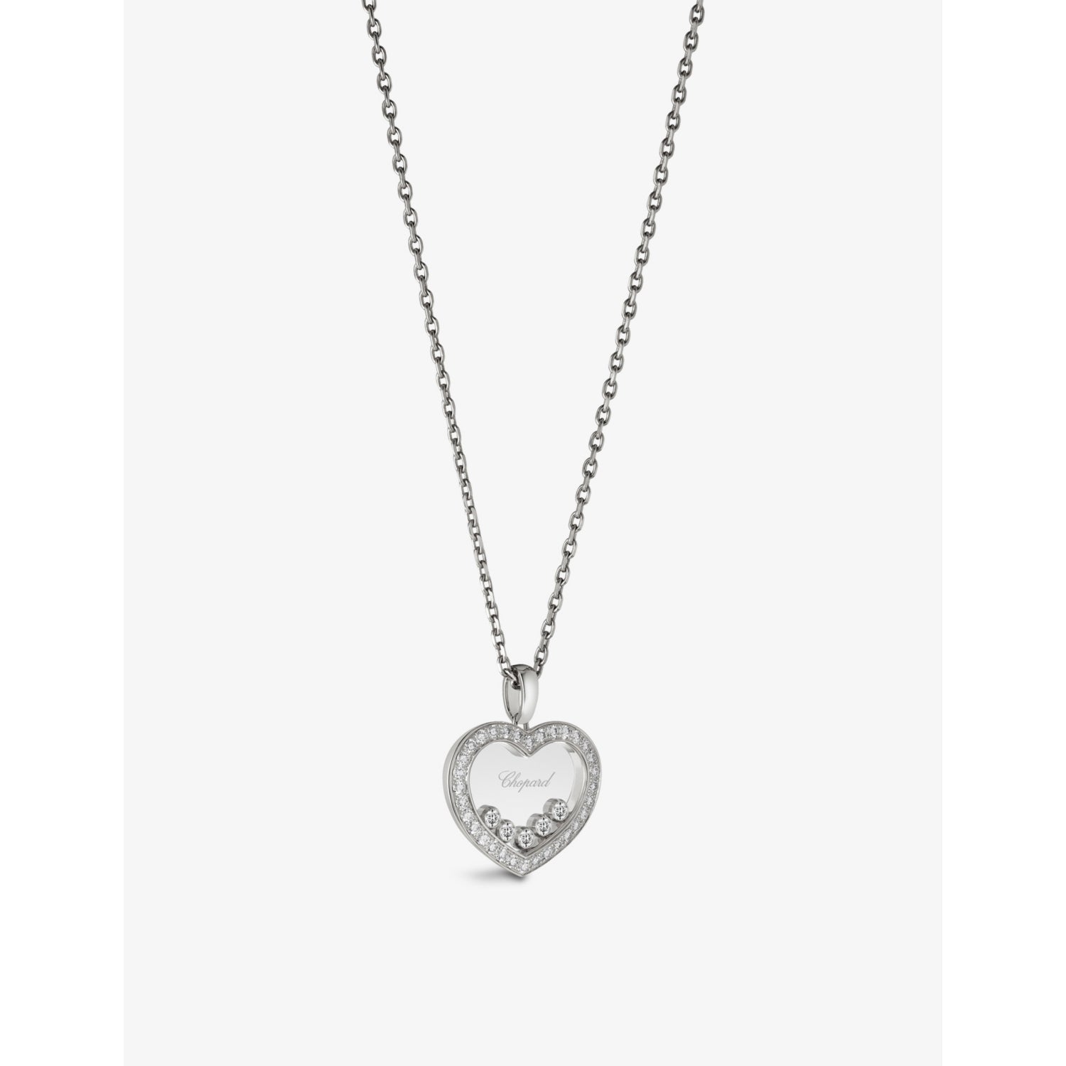 Chopard Happy Diamonds white gold pendant necklace, 0.73ct, imported from the UK