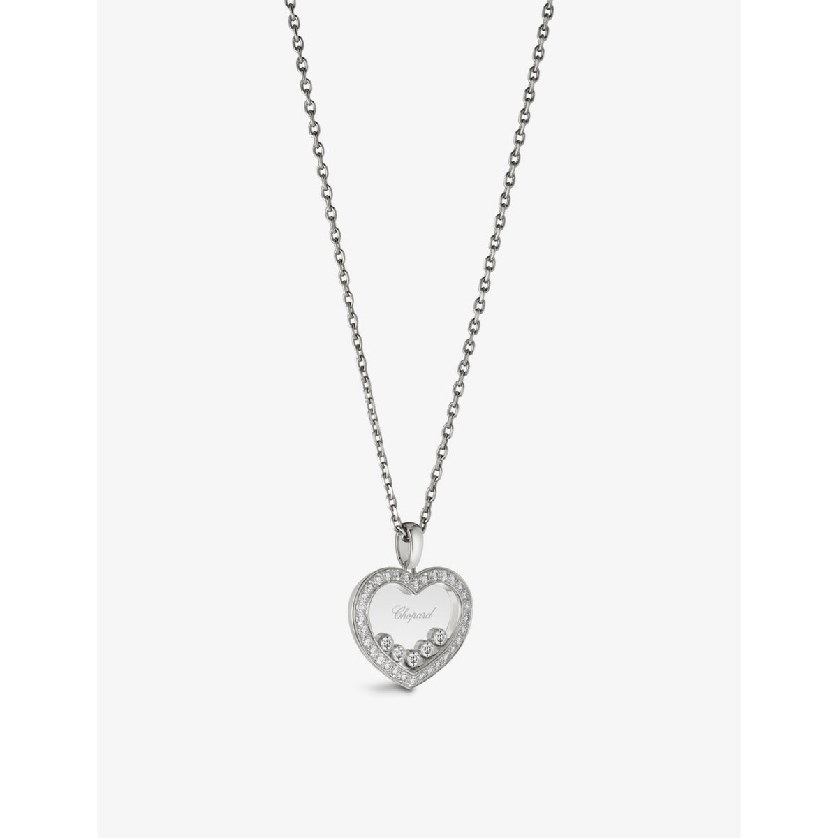 Chopard Happy Diamonds white gold pendant necklace, 0.73ct, imported from the UK