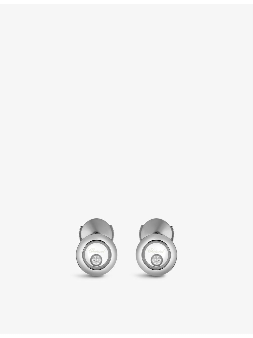 Chopard Happy Diamonds 18ct gold diamond earrings, imported from the UK