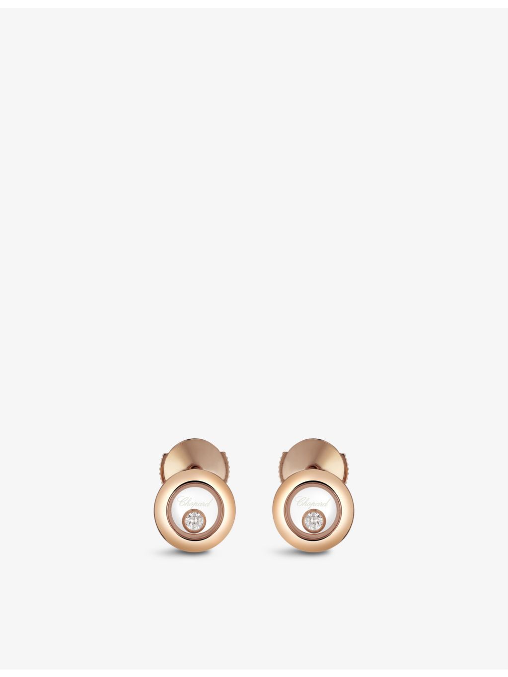 Chopard 18ct rose-gold diamond earrings 0.10ct pair (British brand)