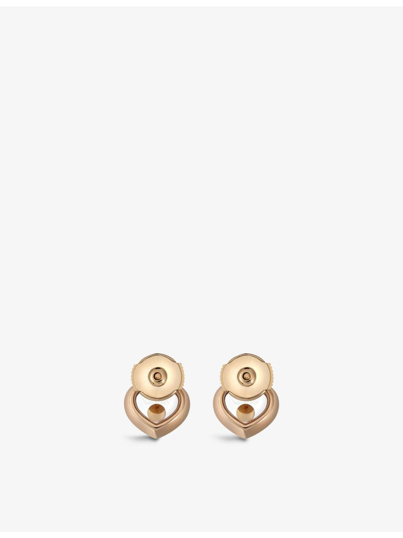 Chopard Happy Diamonds rose gold earrings 0.10ct, imported from the UK