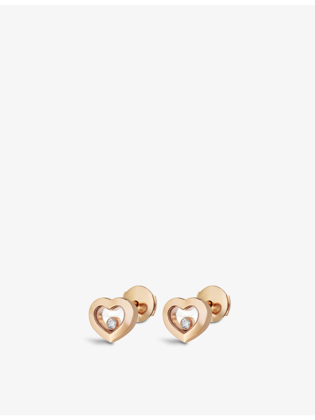 Chopard Happy Diamonds rose gold earrings 0.10ct, imported from the UK