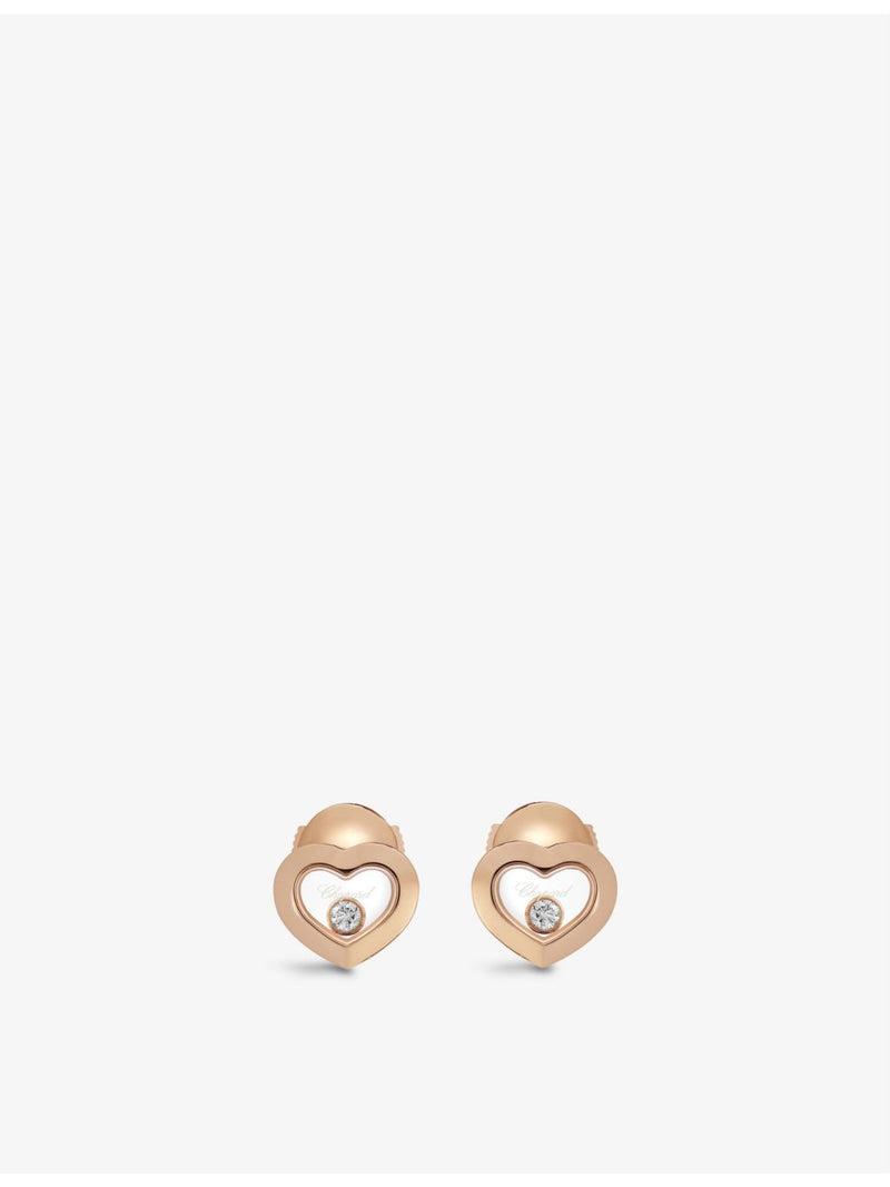 Chopard Happy Diamonds rose gold earrings 0.10ct, imported from the UK