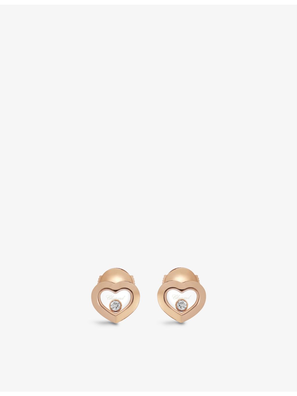 Chopard Happy Diamonds rose gold earrings 0.10ct, imported from the UK