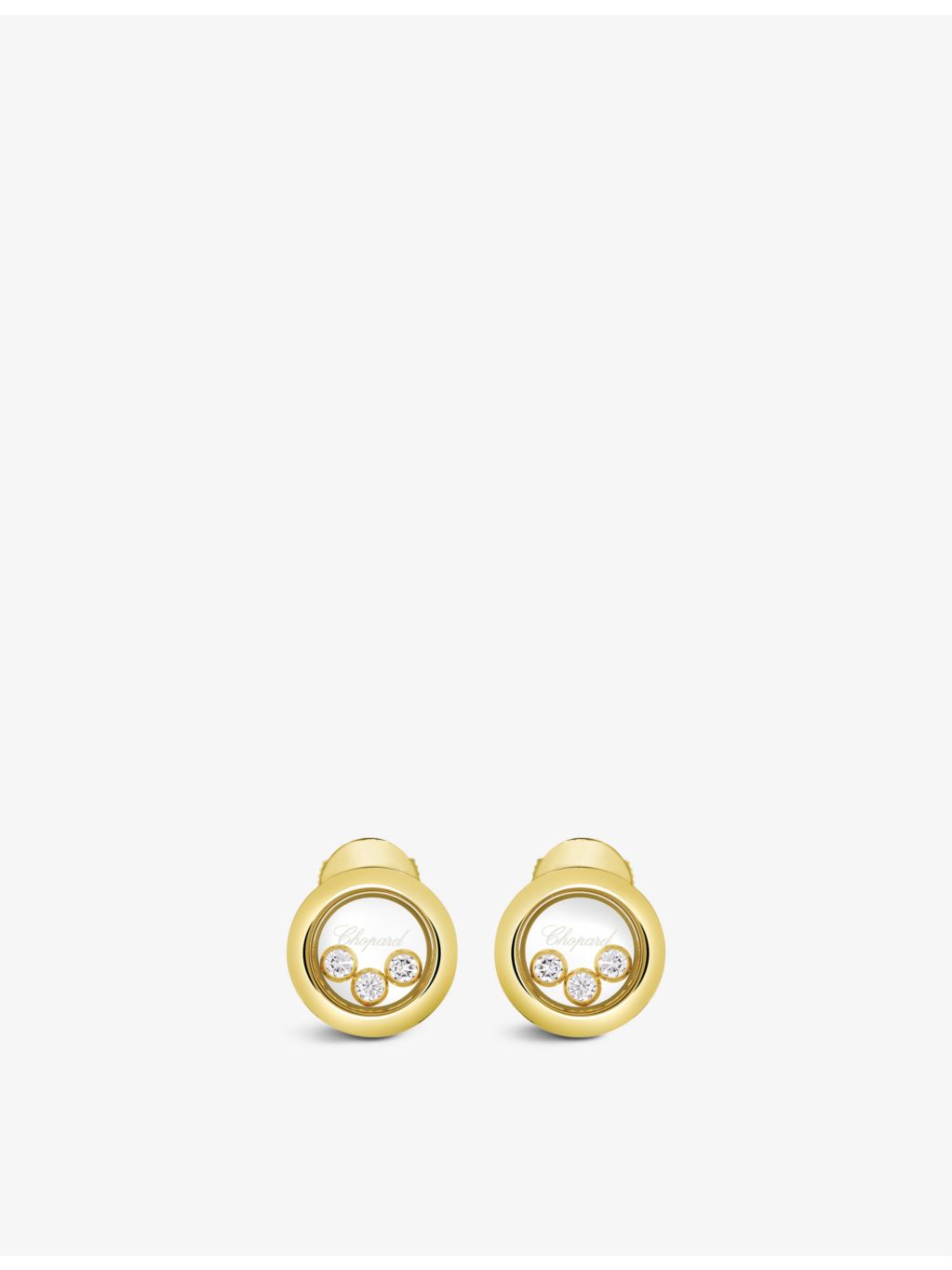 Chopard 18ct yellow gold diamond earrings 0.30ct (British brand)