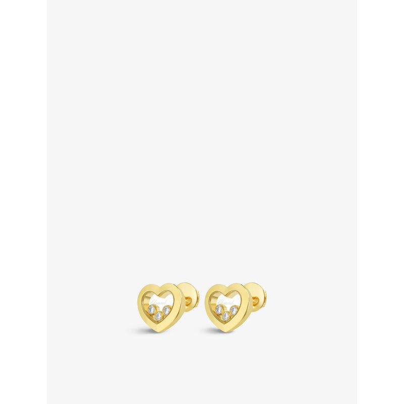 Chopard Happy Diamonds 18ct yellow gold diamond earrings (British brand)