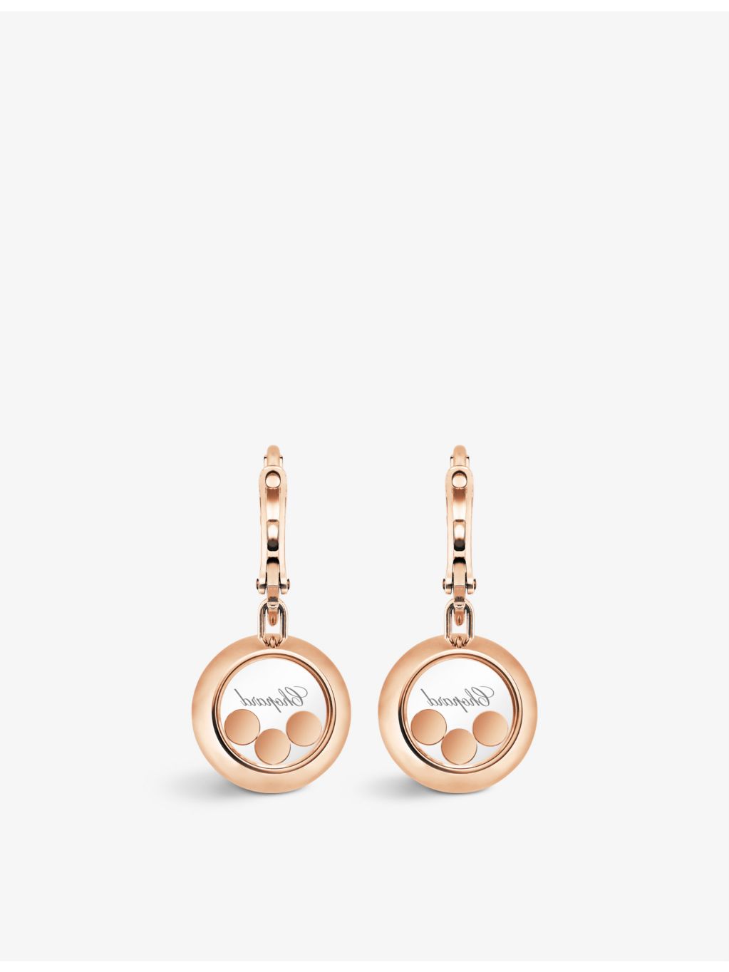 Chopard rose-gold Happy Diamonds earrings 0.30ct, imported from the UK