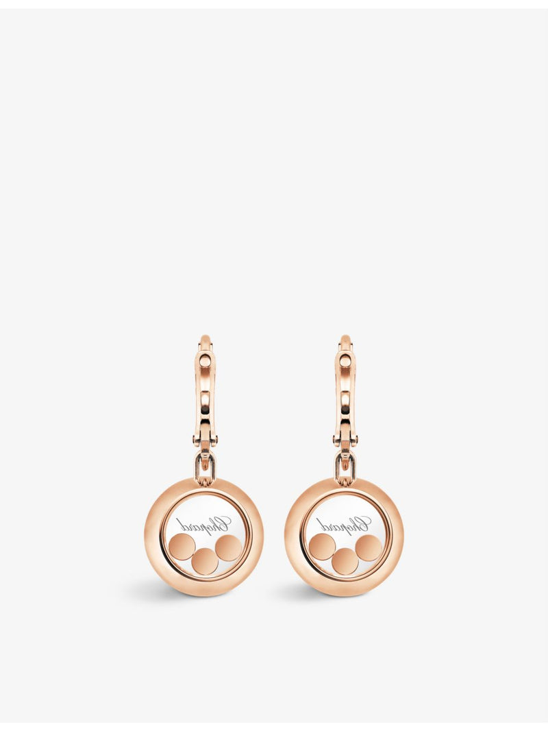Chopard rose-gold Happy Diamonds earrings 0.30ct, imported from the UK