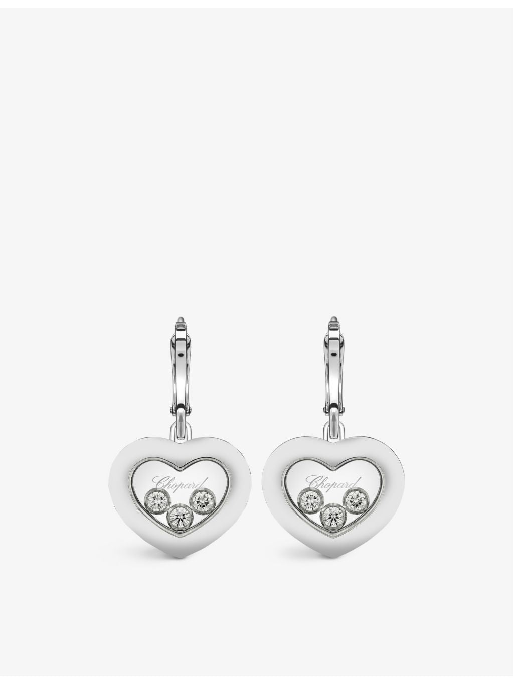 Chopard Happy Diamonds 18ct white gold diamond earrings, UK version
