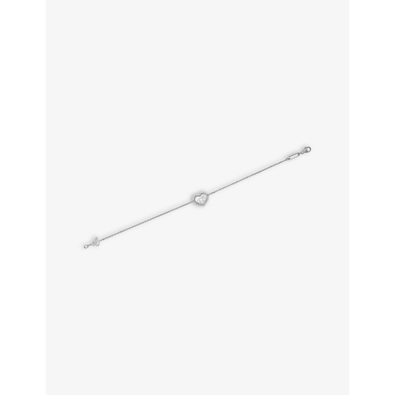 Chopard white-gold diamond bracelet 0.15ct heart charm, imported from the UK