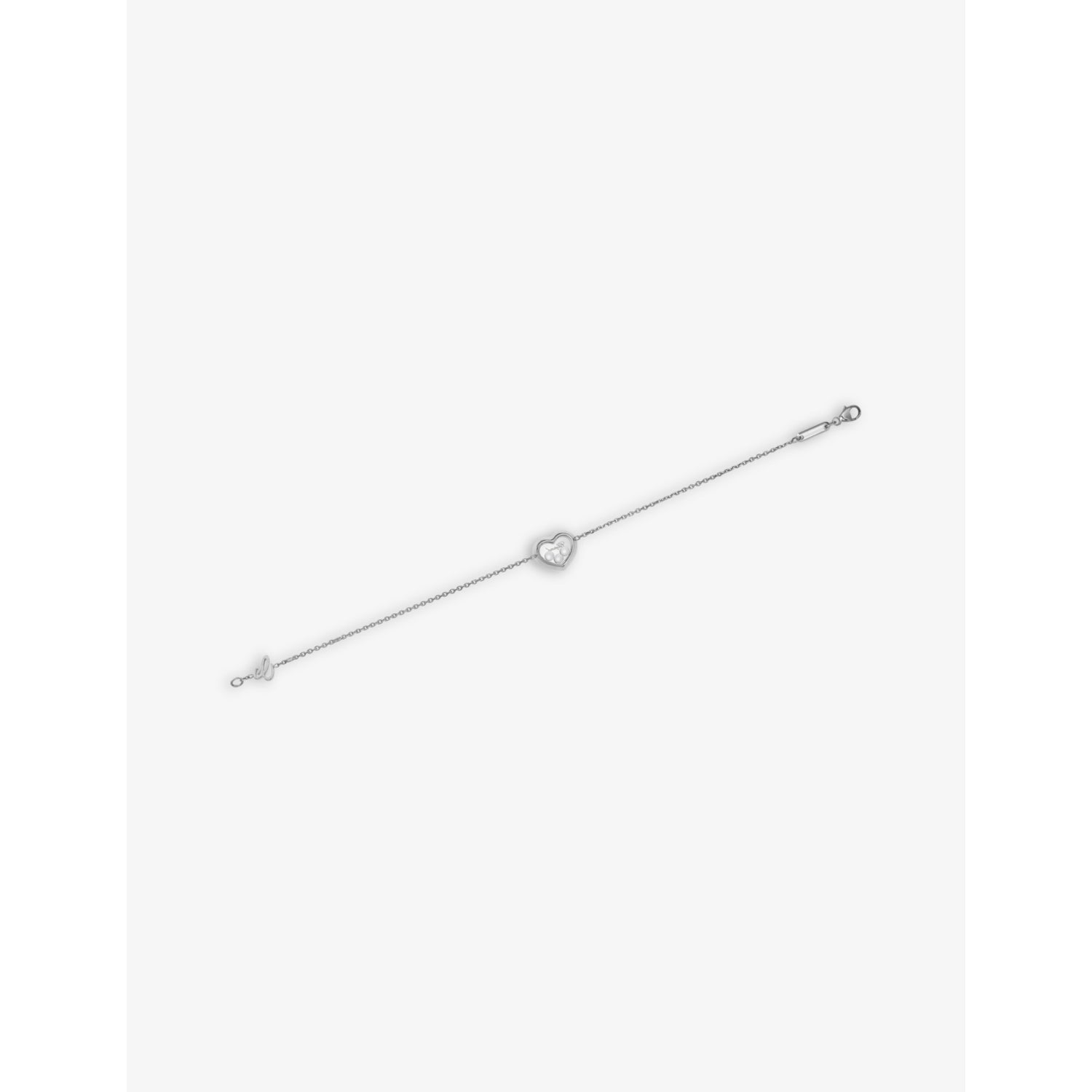 Chopard white-gold diamond bracelet 0.15ct heart charm, imported from the UK