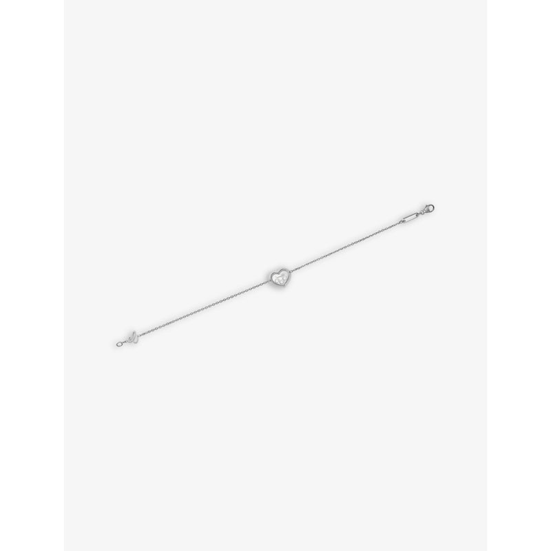 Chopard white-gold diamond bracelet 0.15ct heart charm, imported from the UK
