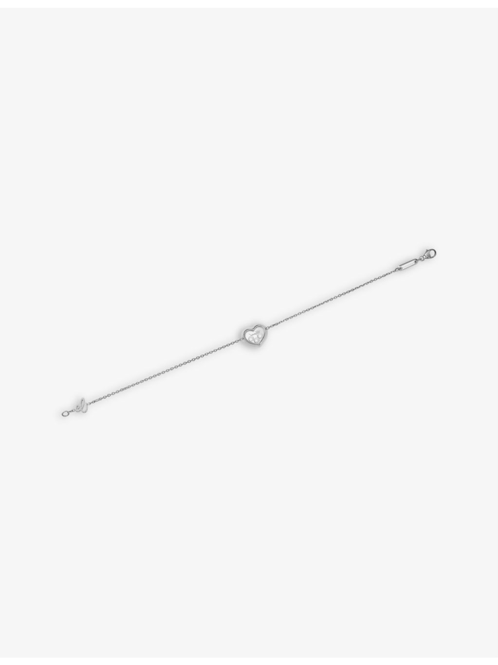 Chopard white-gold diamond bracelet 0.15ct heart charm, imported from the UK