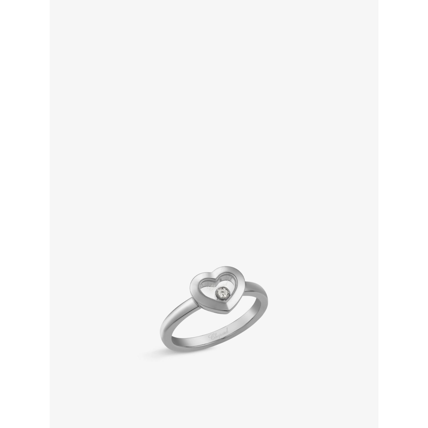Happy Diamonds Icons 18ct white-gold and 0.05ct diamond ring - 53mm