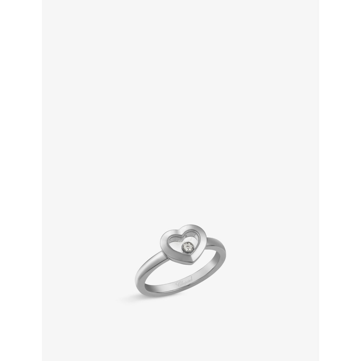 Happy Diamonds Icons 18ct white-gold and 0.05ct diamond ring - 53mm