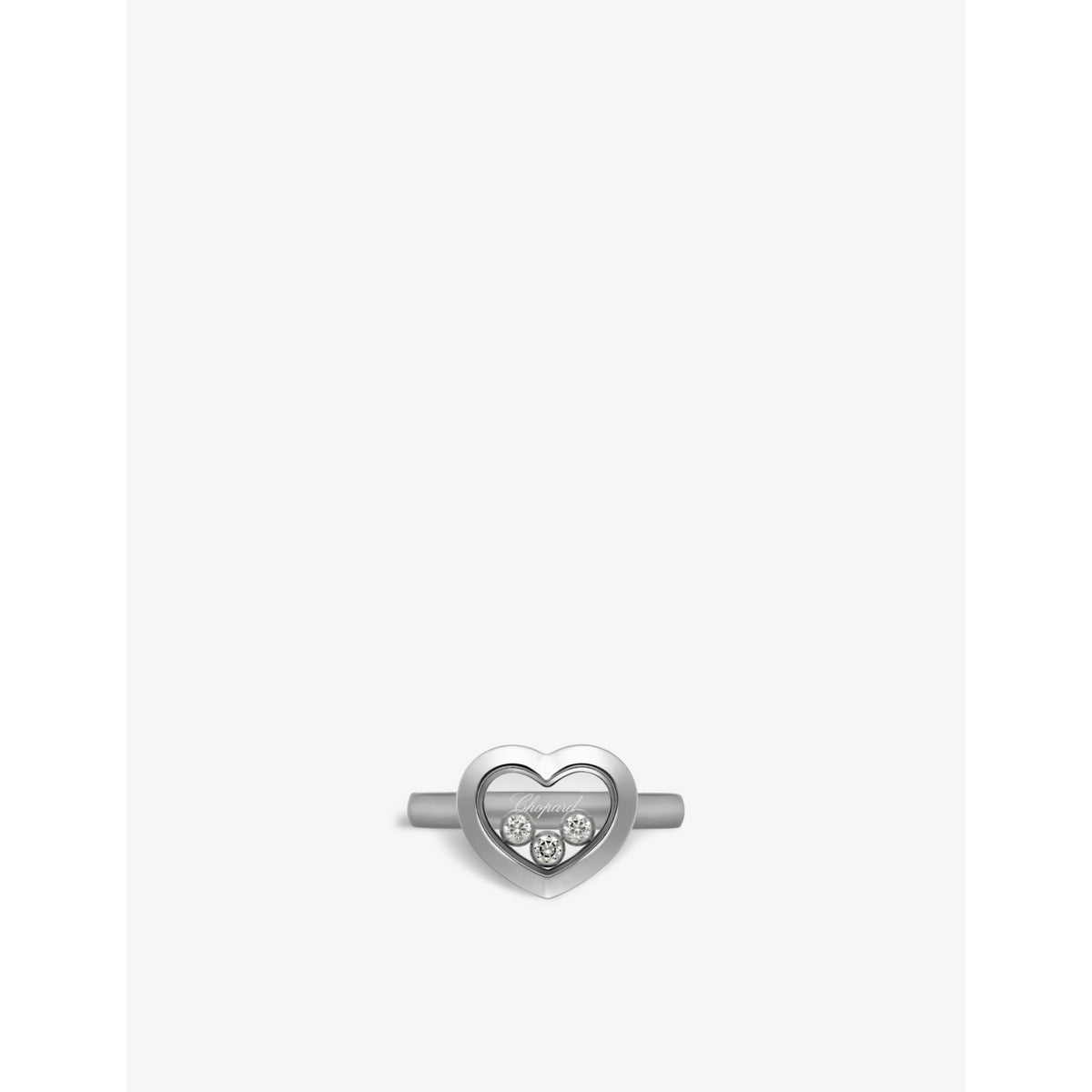 Happy Diamonds Icons 18ct White-Gold and 0.15ct Brilliant-Cut Diamond Ring - 53mm
