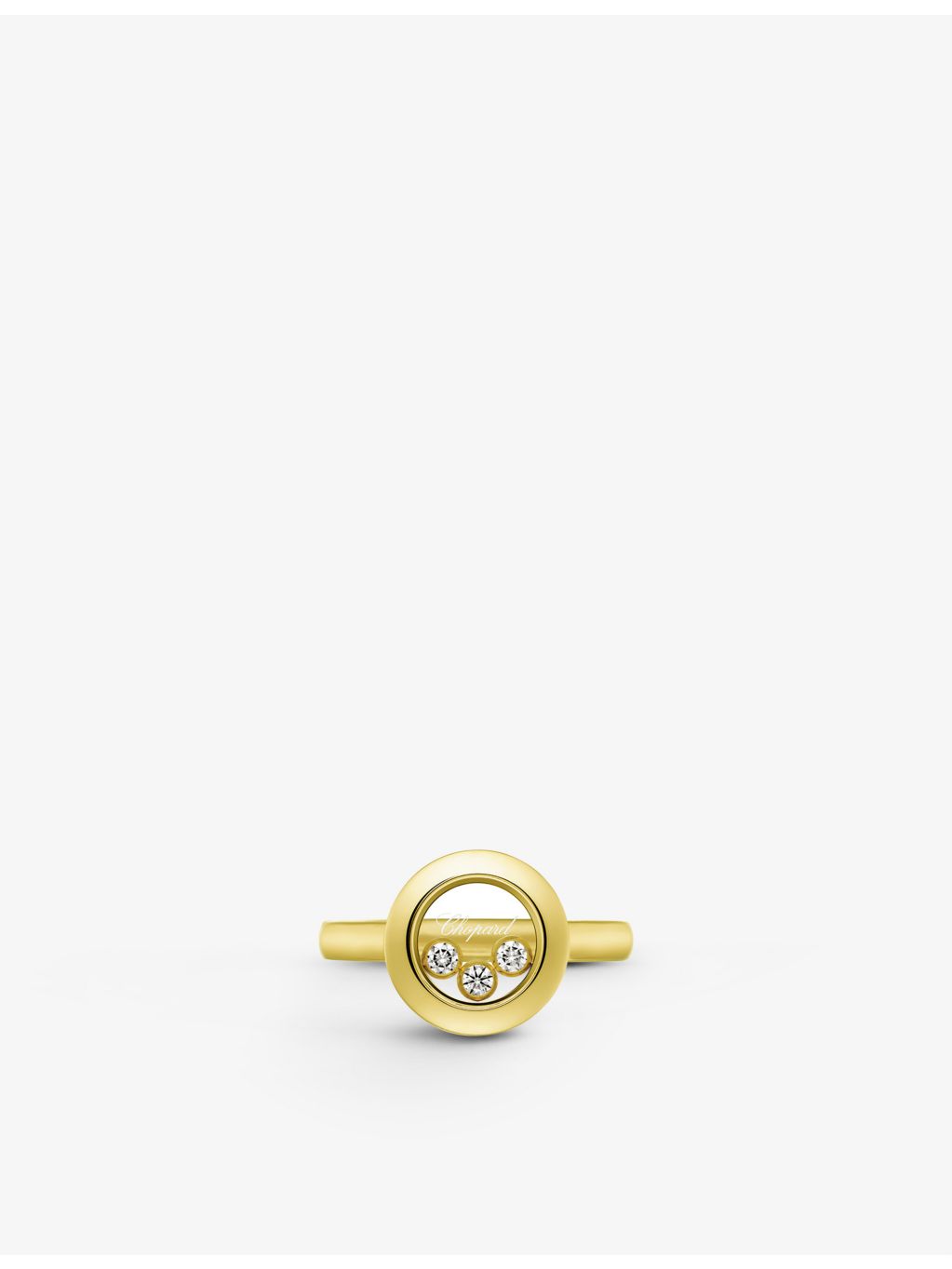 Chopard Happy Diamonds ring 18ct yellow gold 0.15ct diamond (British brand)