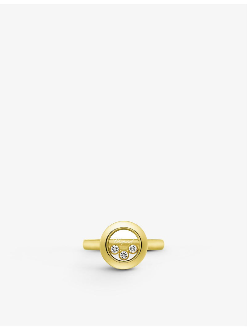 Chopard Happy Diamonds ring 18ct yellow gold 0.15ct diamond (British brand)