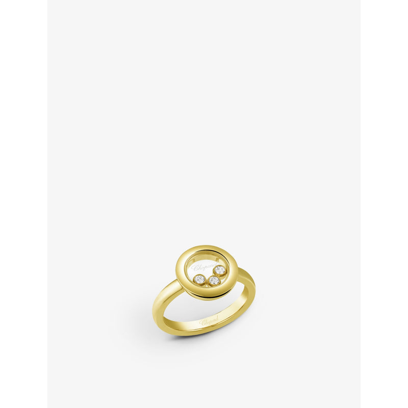 Happy Diamonds Icons 18ct yellow-gold and 0.15ct diamond ring - 53mm