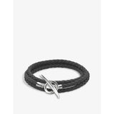 Quill sterling silver and leather bracelet - S