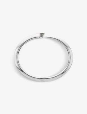 Shaune Leane Tusk Sabre Sterling Silver and Diamond Bangle