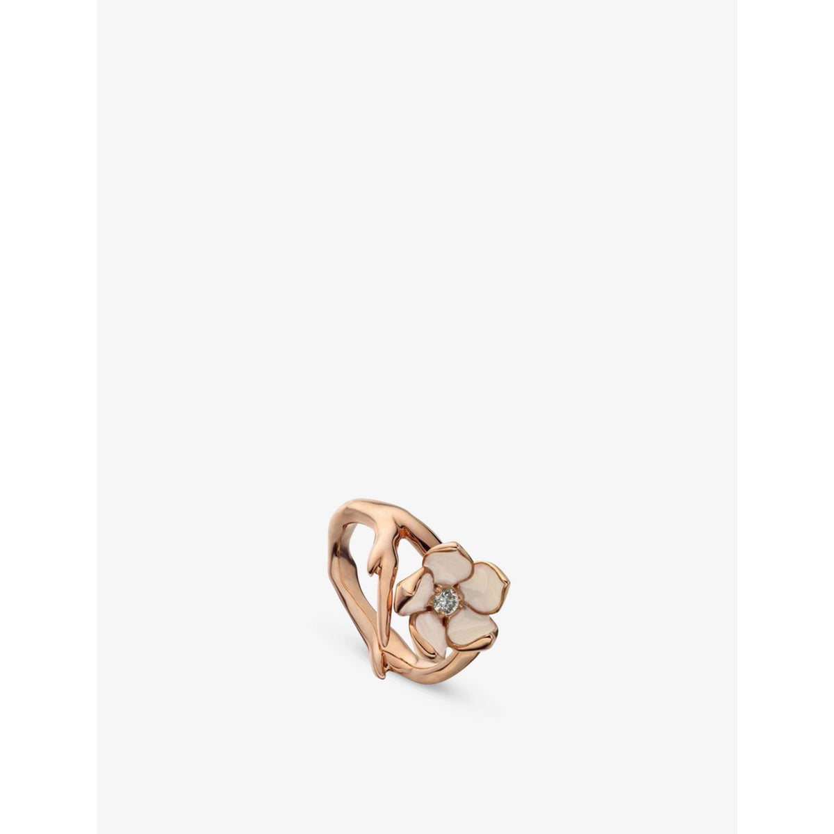 Cherry Blossom rose gold-plated vermeil and diamond ring - M