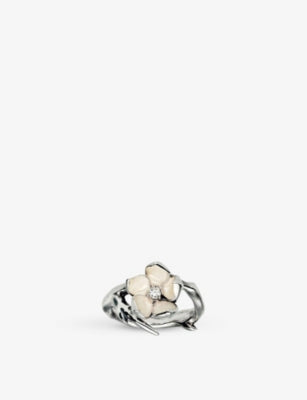 Shaun Leane Cherry Blossom Sterling Silver and Diamond Ring