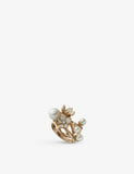 Shaun Leane Cherry Blossom Yellow Gold-Plated Vermeil Pearl and Diamond Ring