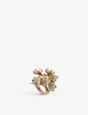 Shaun Leane Cherry Blossom Full Flower Rose Gold-Plated Vermeil and Diamond Ring