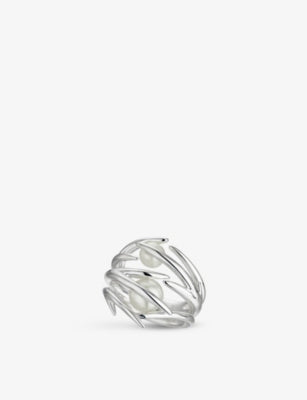 Shaun Leane Cherry Blossom sterling silver and pearl ring 20mm