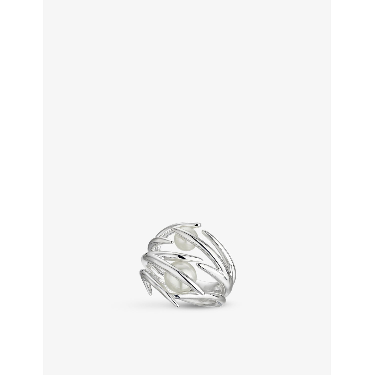 Cherry Blossom sterling silver and pearl ring - M