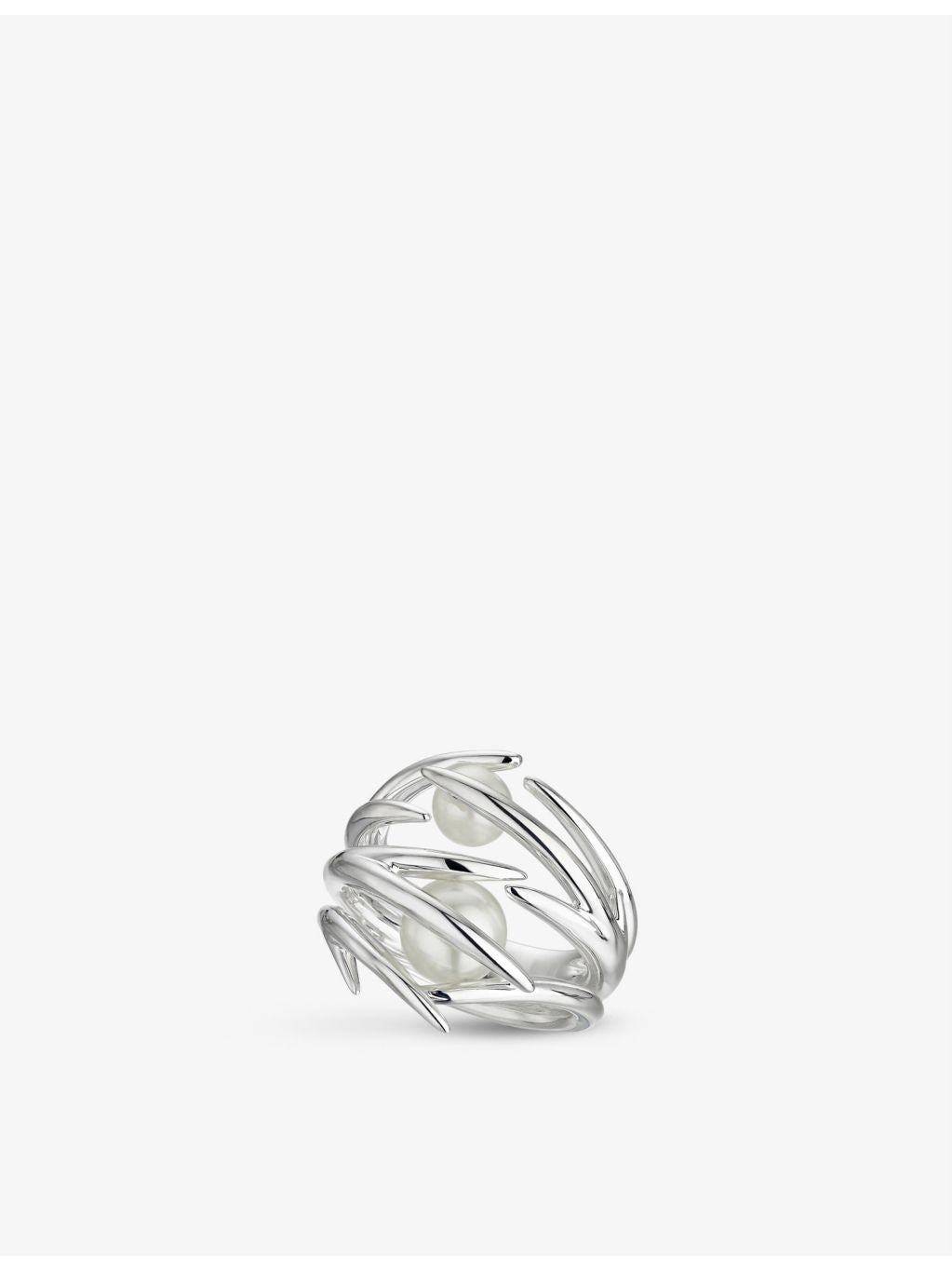 Shaun Leane sterling silver and pearl ring, UK version