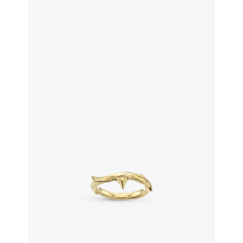 Rose Thorn yellow gold-plated vermeil ring - M