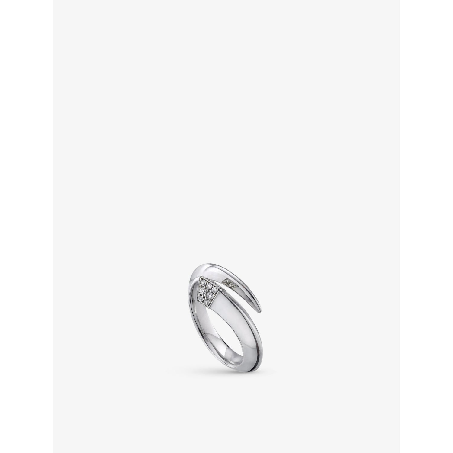 Tusk sterling silver and diamond ring - L