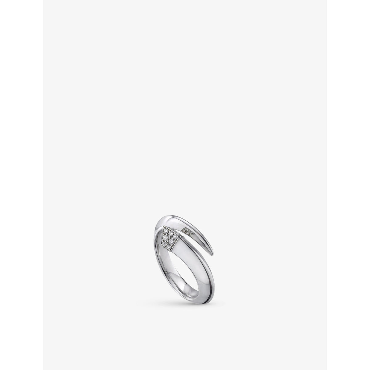 Tusk sterling silver and diamond ring - L