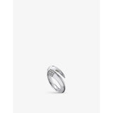 Tusk sterling silver and diamond ring - L