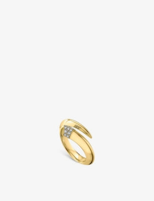 Shaun Leane Tusk Yellow Gold-Plated Vermeil Sterling Silver 0.08ct Diamond Ring