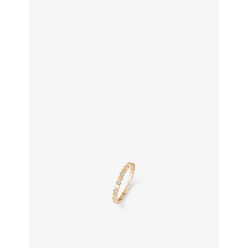 Bee de Chaumet 18ct rose-gold and 0.21ct brilliant-cut diamond ring - 53mm
