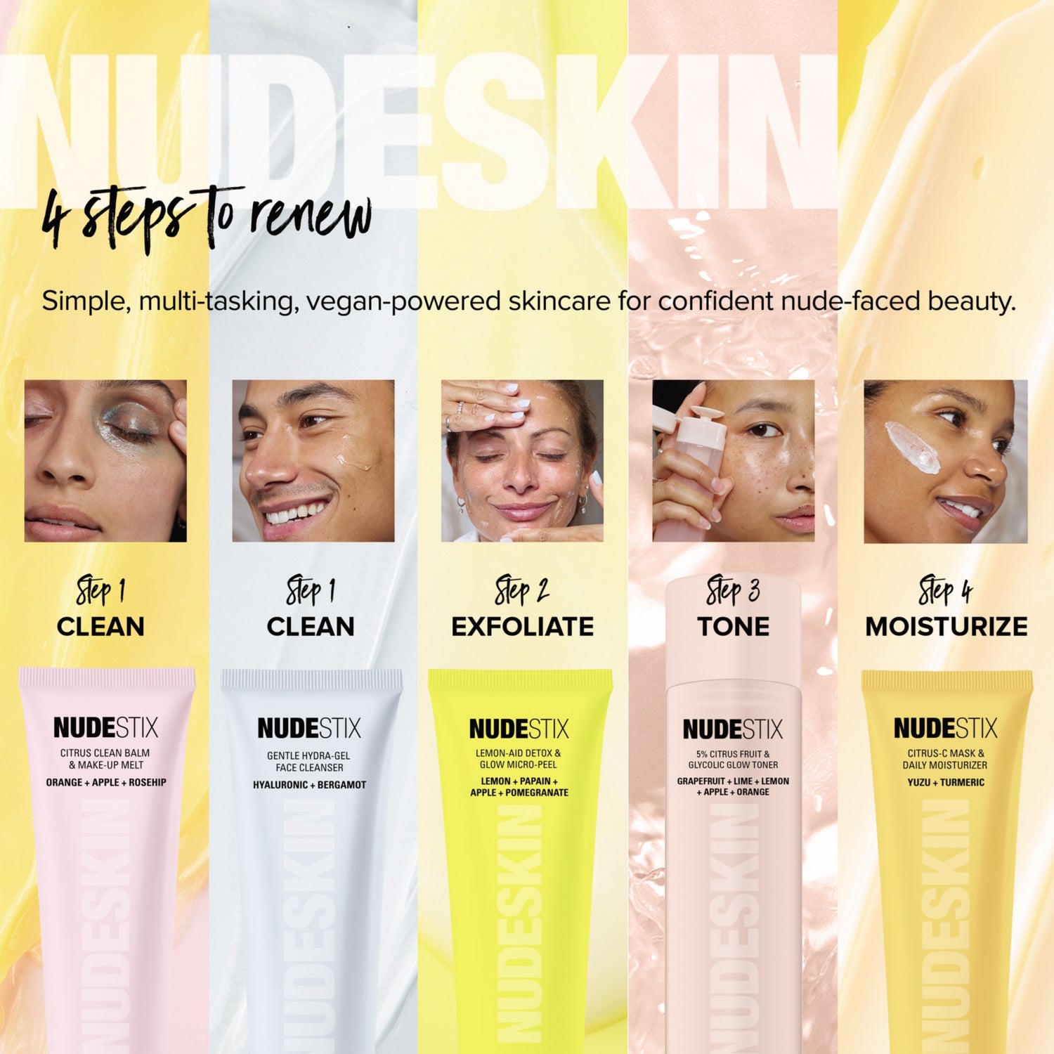NUDESKIN Lemon-aid micro-peel face mask 60ml, UK version