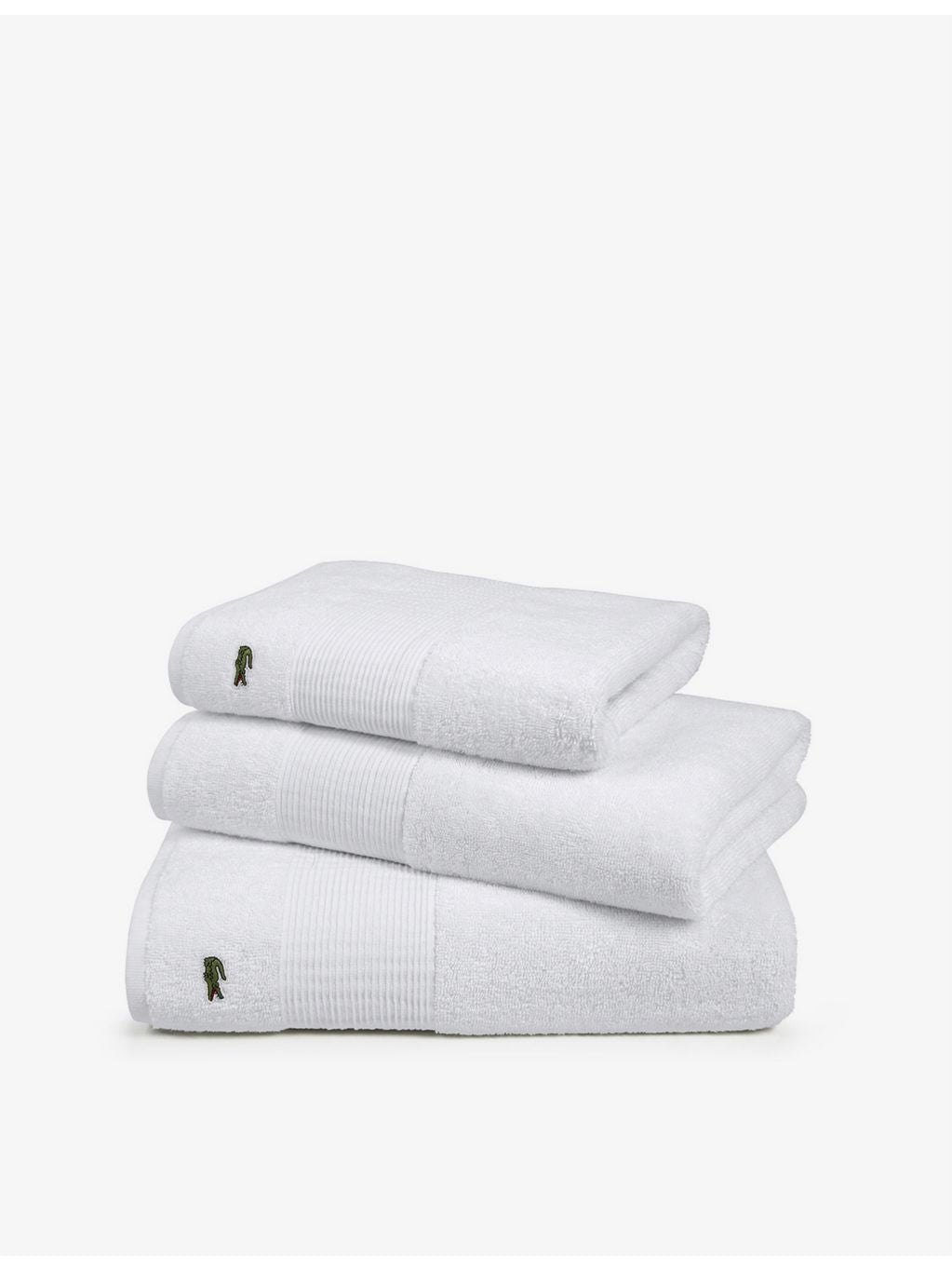 Lacoste Le Croco embroidered cotton wash mitt 16cm x 21cm (British brand)