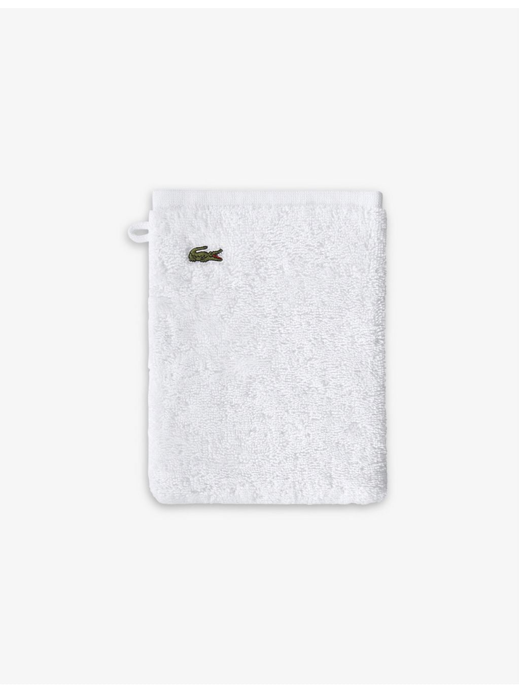 Lacoste Le Croco embroidered cotton wash mitt 16cm x 21cm (British brand)