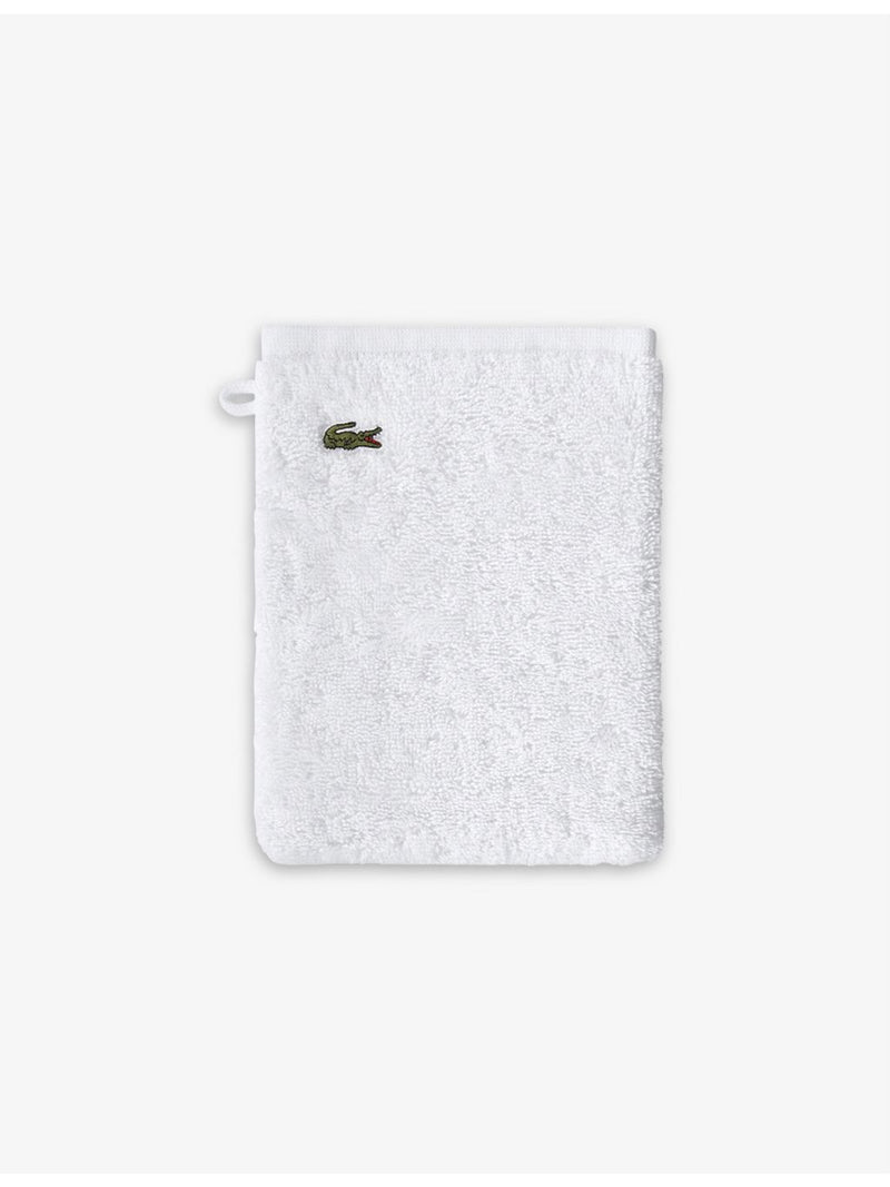 Lacoste Le Croco embroidered cotton wash mitt 16cm x 21cm (British brand)