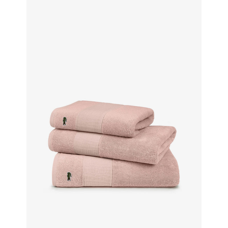 Lacoste logo-embroidered cotton guest towel 40x60cm, UK version