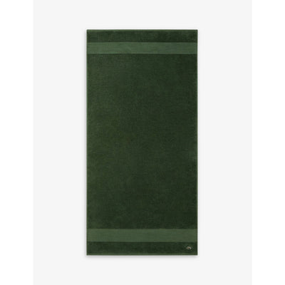selfridges Lacoste Le Croco Logo-Embroidered Cotton Bath Towel 70cm x 140cm- Buy online at McGrocer