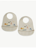 Liewood zoo-print silicone bib set of two (British brand)