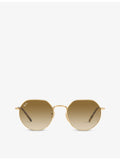 Ray-Ban RB3565 Jack hexagonal-frame sunglasses, imported from the UK