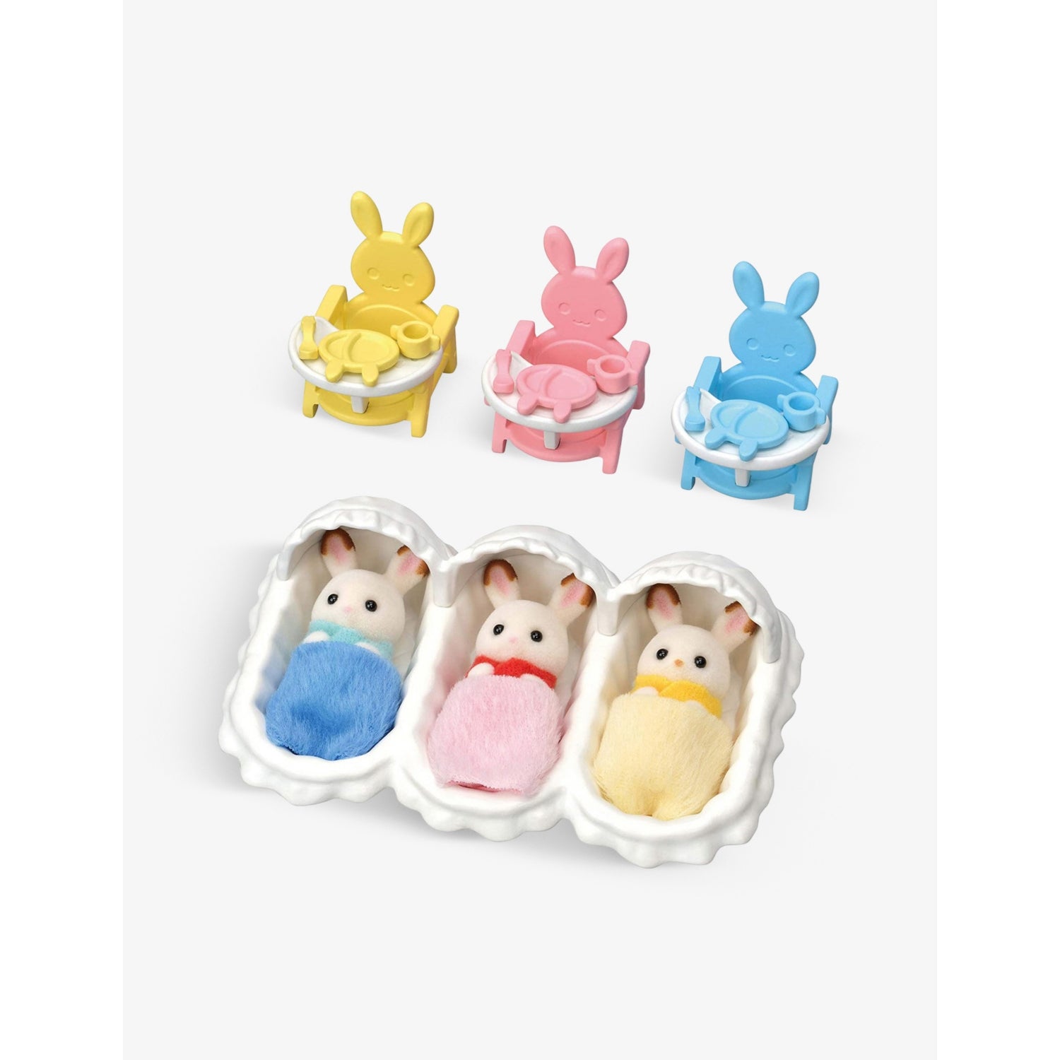 Sylvanian Families Triplets Care play set baby rabbits, UK version