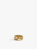 Monica Vinader Nura Cross Over 18ct Yellow Gold-Plated Vermeil Sterling-Silver Ring