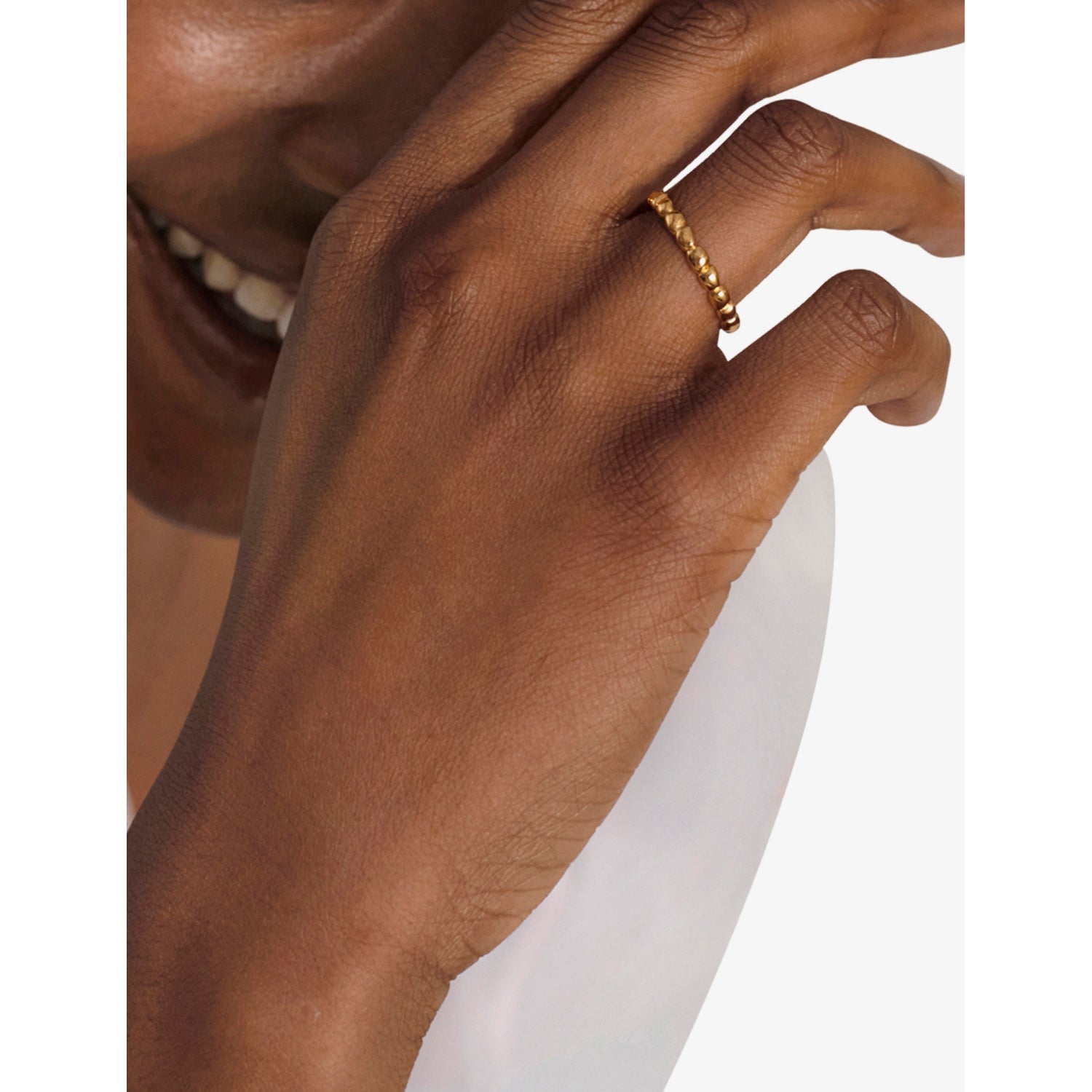 Monica Vinader yellow gold-plated vermeil sterling silver eternity ring (British brand)