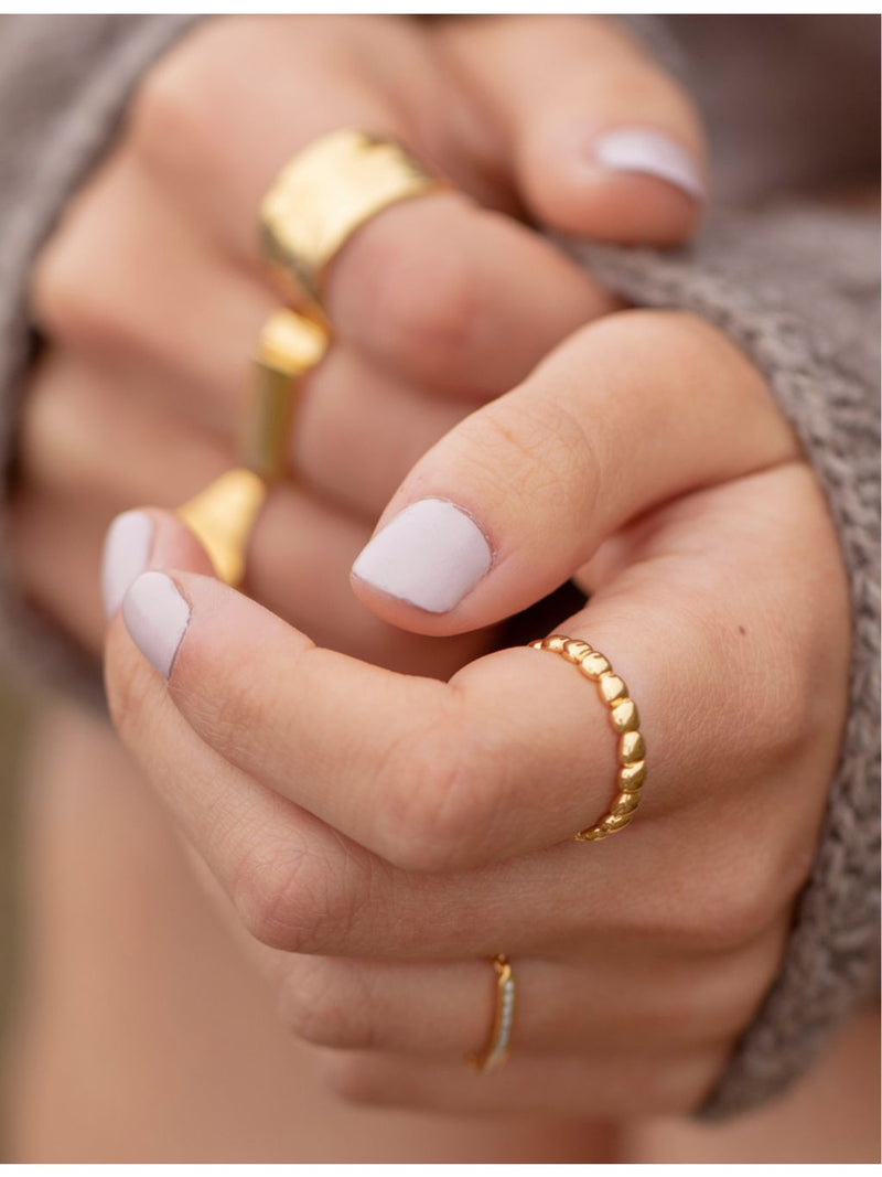 Monica Vinader yellow gold-plated vermeil sterling silver eternity ring (British brand)